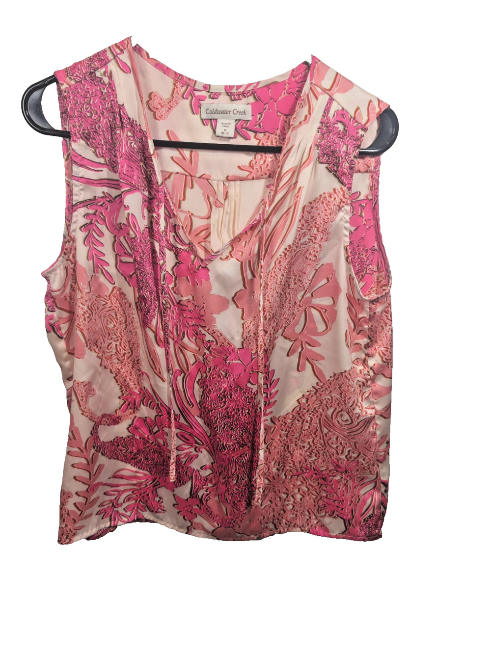 Coldwater Creek Womens Medium Silky Satin Camisole Tank Top Shell Work Blouse